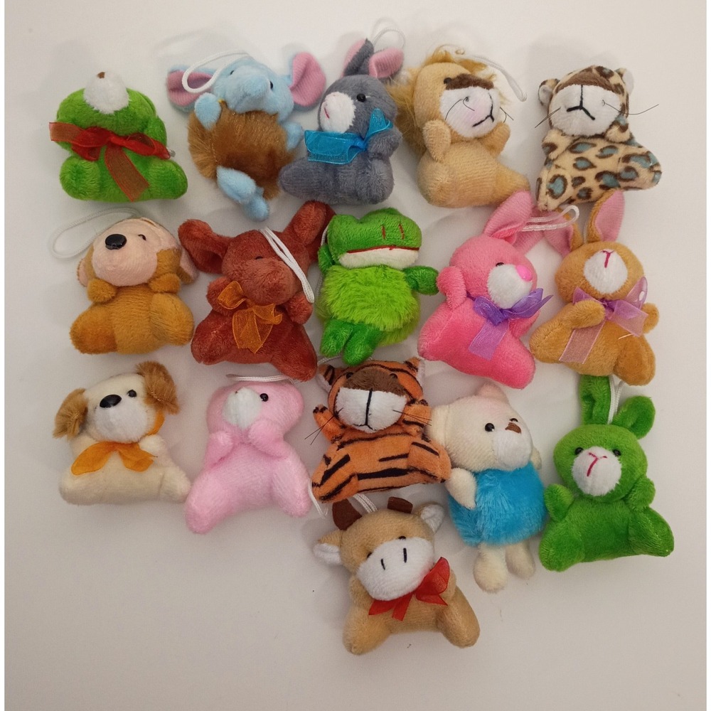 16 Mini Stuffed Animals Tiny Classroom Rewards Birthday Party Favors Ornaments